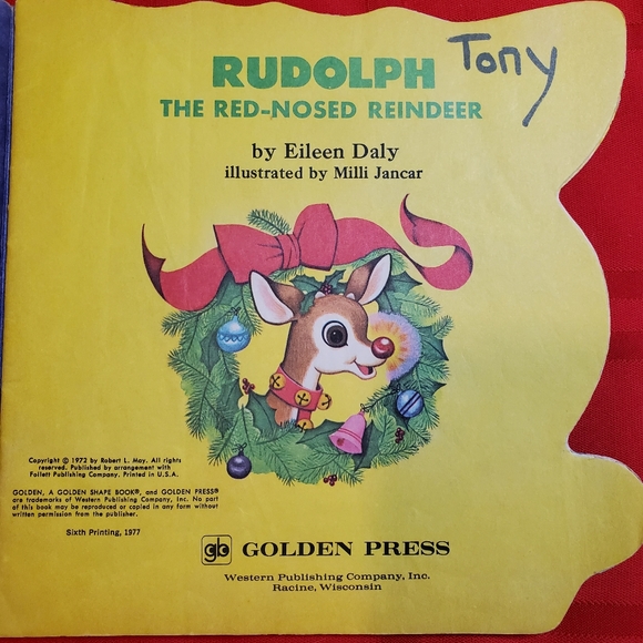 3for$25 Vintage 1970s Golden Shape Book: Rudolph the Red-Nosed Reindeer - Picture 2 of 5